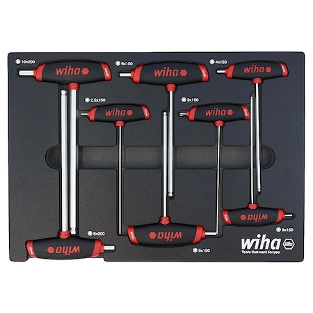 Wiha Hex Key Set, Steel, 8 pc 54079