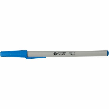 Business Source Medium Point Ballpoint Stick Pens, Blue, 12PK BSN37500