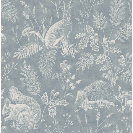 Advantage Woodland Blue Toile Wallpaper 4164-M1802