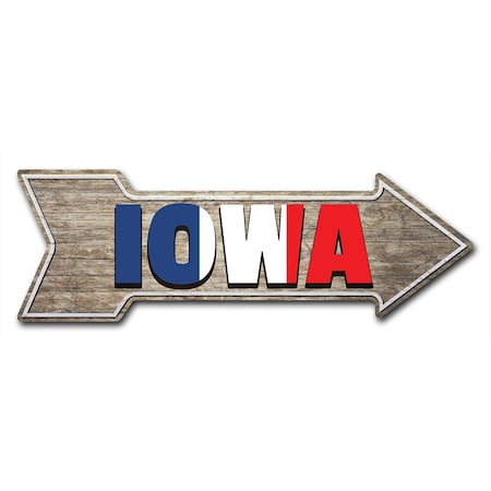 Signmission Iowa Arrow Decal Funny Home Decor 24in Wide D-A-8-999799