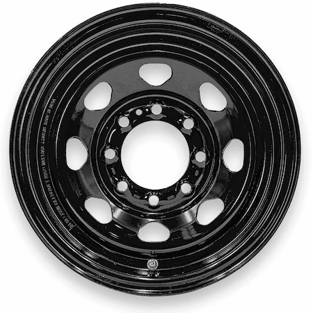 Steel Master 16X6 8 On 6.5 Black Boxed Wheels 600800BLK