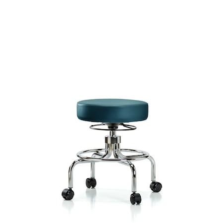 Blue Ridge Ergonomics Vinyl Screw-Lift Stool, Med Bench, Casters, Royal BR-VSLMD-CR-RC-8801