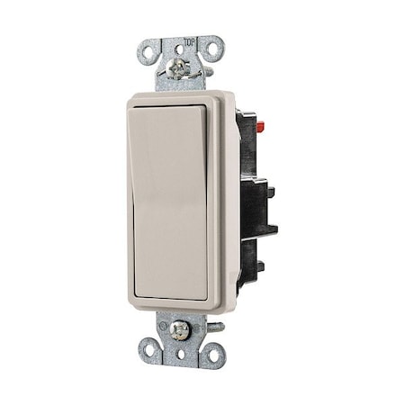 Hubbell WallSwitch, 1/2hp, Rocker, 15A, LightAlmond DS115STLA