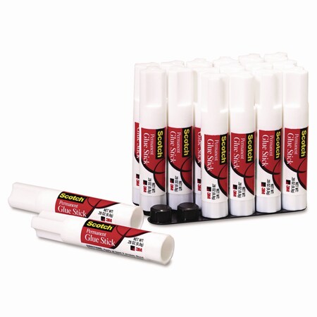 Scotch Permanent Glue Stick, 0.28 oz, Dries Clear, 18PK MMM600818