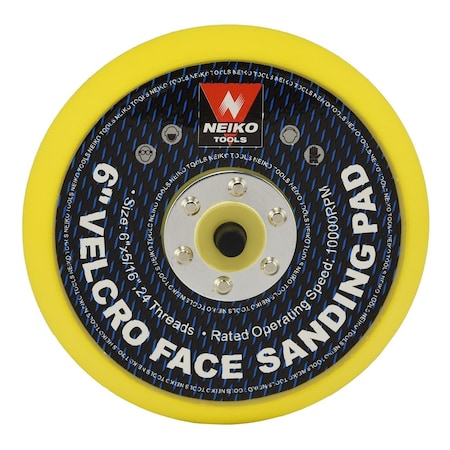 Neiko 6 inch Hook and Loop Sanding Pads, 5/16 in Arbor with 24 Thread Mounts, 10000 RPM 30263A