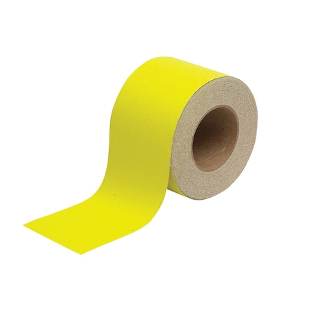 Brady Anti-Skid Tape Roll - Grit-Coated Polyester, Solid Color, Yellow, 4in x 60ft, 60PK 78092