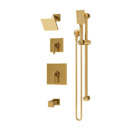Symmons Duro HydroMersion Double Handle Tub and Shower Trim Kit with Hand Spray (Valve Not Included) 3696BBZ15TRM