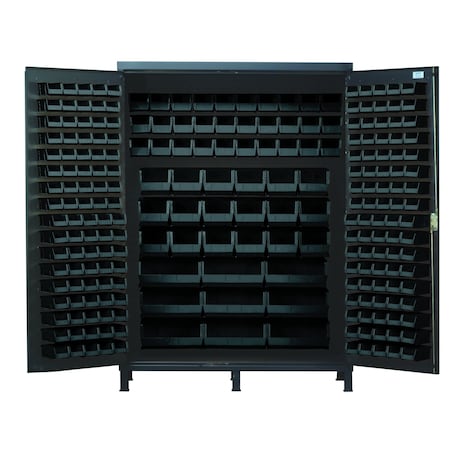 Quantum Storage Systems JUMBO STORAGE CABINET W/227 BLACK BINS QSC-60BK