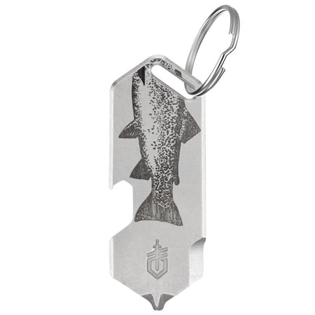 Gerber Shard DT Series Fish Keychain Mini Multi-Tool, 3-Function, Stainless Steel, Silver 1074009