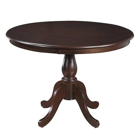 Homeroots 42" Espresso Rounded Solid Manufactured Wood Pedestal Base Dining Table 517755