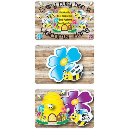 Ashley Productions Magnetic Whiteboard Erasers, Bee-Themed Positivity, 3.75 x 2.5 x 0.75 in., 3PK ASH79000