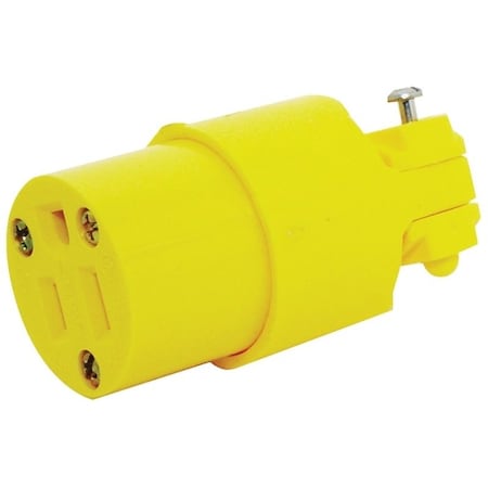 Eaton Wiring Devices Straight Blade Connector, 5-15R, 15 A, 125V AC, 2 Pole, 3 Wire, Screw Terminals, Yellow 4887-BOX