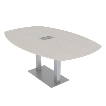 Skutchi Designs Arc Rectangle Meeting Room Table, 45 in W, 72 in L, Ivory HAR-AREC-48x72-DOU-K458-ESIL