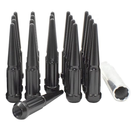 Coyote Wheel Accessories WHEEL INSTALLATION KIT 5 Lug Kit 14 Millimeter x 15 Thread Size 60 Degree Conical Spline Drive 251548BLK