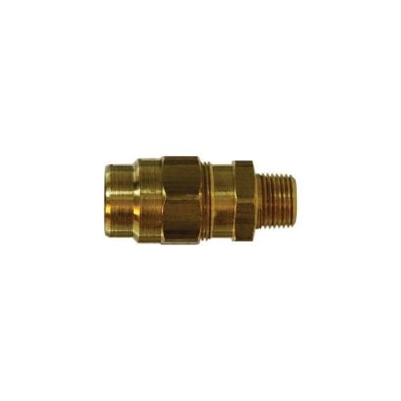 First Fitting & Fastener 3/8 X 3/8 MPT BRASS DOT MALE ADAPTER FOR AIR BRAKE HOSE CONNECT 38334MID