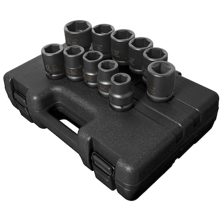 Sunex 3/4 in Drive Sae 6 Point Standard & 4 Point Square Budd Wheel 11-Piece Impact Socket Set 4682