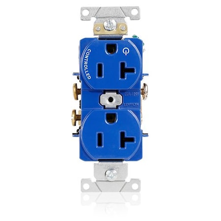 Leviton Duplex Receptacle Outlet, 20A, Blue, 125V 5362-S1B