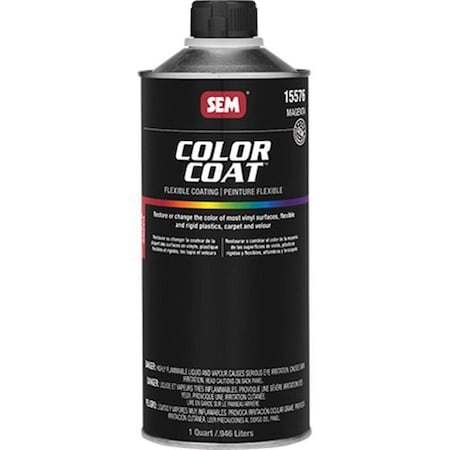 Sem Color Coat Flexible Coating Mixing System, 1 quart Cone Top Can, Magenta, 24 hr Curing, Liquid 15576