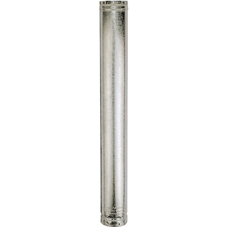 Ameri-Vent 4E24 Type B Gas Vent Pipe, 4 in OD, 24 in L, Galvanized Steel 3999999999999999932891136