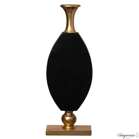 Uniquewise 44 Inch Vintage Gold and Black Fiberglass Tall Floor Vase - Enhances Home Decor with QI004679.L