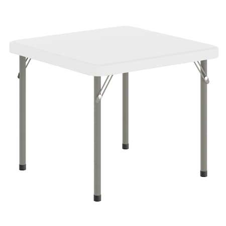Flash Furniture Paige 24x24 Kid's Granite White Plastic Folding Table with Locking Legs RB-2424-KID-WH-GG