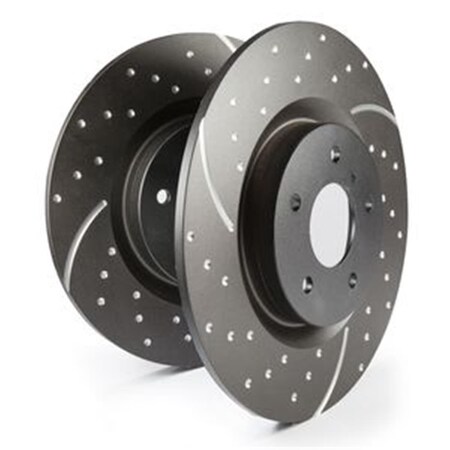 Newalthlete 3GD Slotted & Dimpled Rotors for 1997-2007 Acura Integra - Black Geomet Coated NE3560351