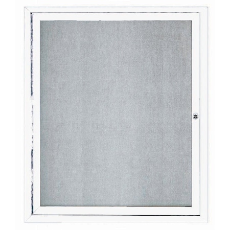 Aarco Outdoor Enclosed Bulletin Board w/ Al Frame, Standard Vinyl, Frame is Powder Coated White, 36''Hx30''W ODCC3630RW