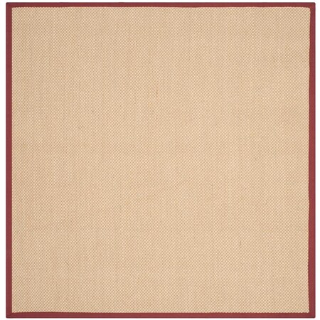 Safavieh Natural Fiber Square Area RugMaize & Burgundy 6 x 6 ft. NF141D-6SQ
