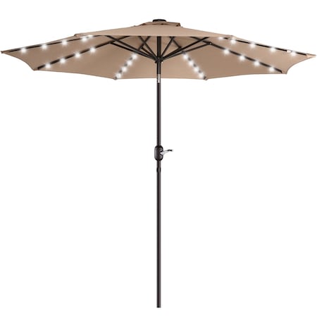 Villacera 9-Foot LED Outdoor Patio Umbrella, Beige 83-OUT5420