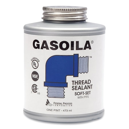 Gasoila Soft-Set Thread Sealant, 1 pt Brush Top Can, Blue/Green, 12PK 296-SS16