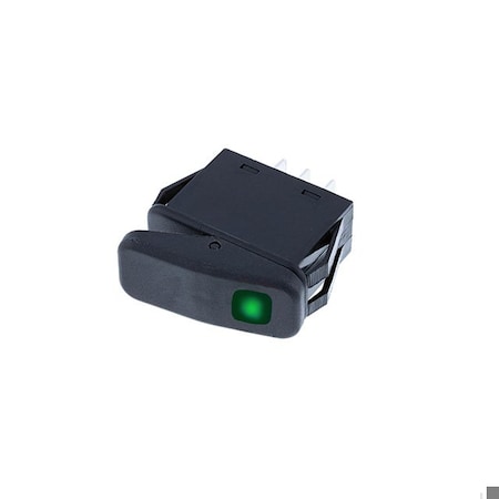 Switch Components Sealed Rocker IP56 Flat, 3P SPST OFF-ON, Green LED SRC2-1A-DC-1-GL