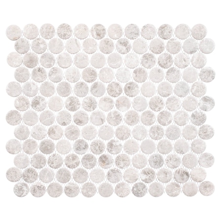 Andova Tiles Estavo Grey 3/4-in. Penny Round Stone Inspired Matte Porcelain Floor & Wall Mosaic Tile ANDESTA1250