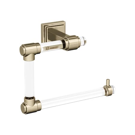 Amerock Glacio Clear/Golden Champagne Contemporary 5-7/16 in 138 mm Length Towel Ring BH36062CBBZ