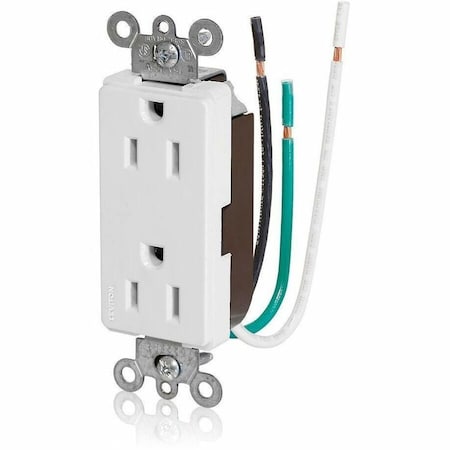 Leviton Commercial Grade Decora Receptacle, 15 Amp, 125 Volt 16252-LW
