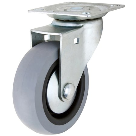Shepherd Hardware G1 Series Swivel Caster, 3 in Dia Wheel, TPR Wheel, Gray, 121 lb 3545