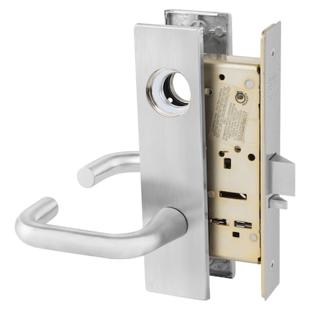 Sargent Grade 1 Storeroom or Closet Mortise Lock, J - Lever, LW1 - Escutcheon, Field Reversible, Less Cylin LC-8204 LW1J 26D