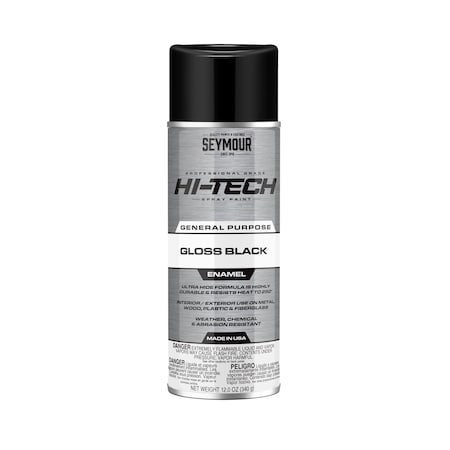 Seymour Midwest Hi-Tech Enamel Spray Paint-Gloss Black (12 oz) 16-115