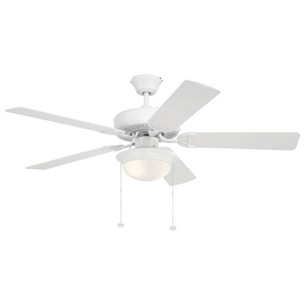 Westgate 52in 5-BLADE CEILING FAN AND LIGHT 3X7W A15 PULL CH. WHITE AND WHITE BLADES, 9W*2, 3000K WFL-107-PC-5B-52-WH-WH