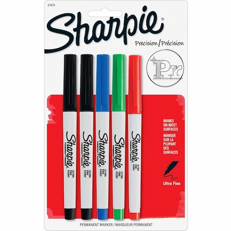 Sharpie Precision Permanent Markers, Ultra Fine Marker Point, Assorted Ink, 6PK 37675PP