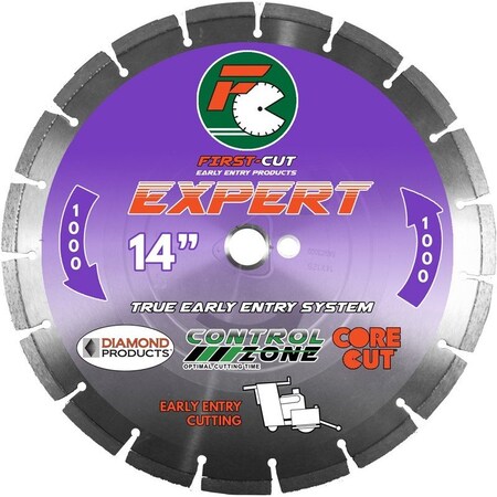 Diamond 14" X .125 X 1" EXPERT1000 First-Cut Early Entry Blade With Triangle Knockout 68394