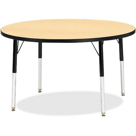 Jonti-Craft Berries Round Activity Table, 42 in. Diameter, E-height, Maple/Black/Black 6468JCE011