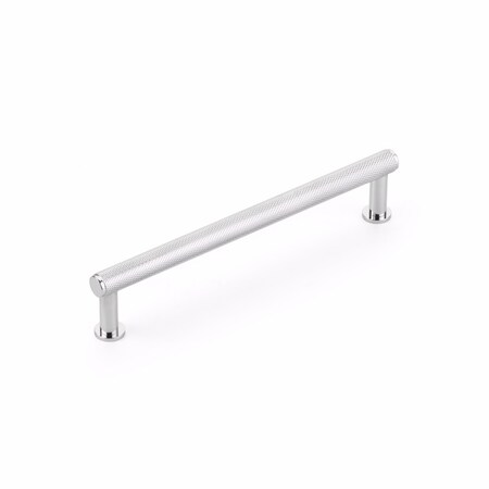 Schaub 6in Center to Center Pub House Knurled Cabinet Pull Polished Chrome Finish 5006-26