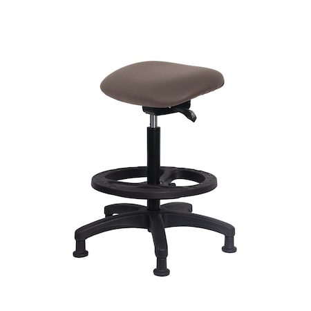 Blue Ridge Ergonomics Vinyl Sit-Stand - Standing Height with Black Foot Ring Stationary Glides in Taupe Trailblazer Vinyl VSTSS-RG-BF-RG-8584