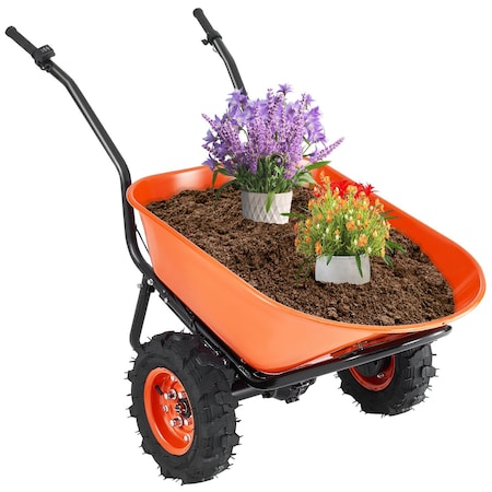 Vevor Electric Wheelbarrow Cart One Wheel 4.5 Cu Ft Powered Dump Cart 573 lbs EWB9800
