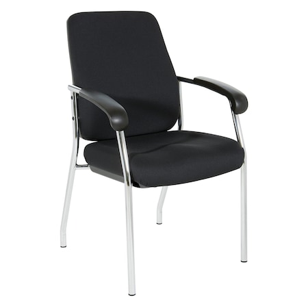 Office Star Products 837 Visitor Chairs Padded Visitor's Chair, Black 83750C-30