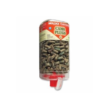 Moldex PlugStation Earplug Dispenser, Disposable Plastic Bottle, Foam Earplugs, Tan/Green, 500PK 507-6648