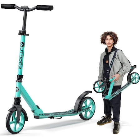Outdoorcruiser Outdoor Cruiser Kick Scooter, Ages 6+, 240 LBS Max, Foldable, 8in. Wheels, Suspension, Aqua OCTENS620