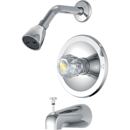 Home Impressions Chrome Single-Handle Acrylic Knob Tub & Shower Faucet F1010500CP-JPA1