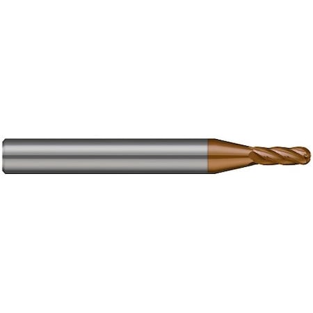 Harvey Tool Miniature End Mill-5 Flute-Ball, 715050-C10, Ti-Nano, .050" Cutter Diameter, .150" Length of Cut 715050-C10