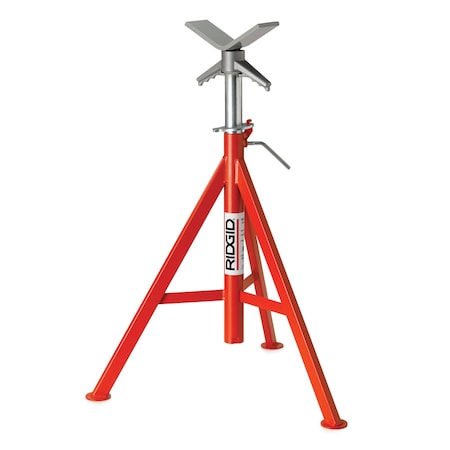 Ridgid V-Head Pipe Stand, 2,500 lb Max Load Capacity, Adj Leg, 52 in Max Ht, 28 in Min Ht, 1/8 to 12 In 56662